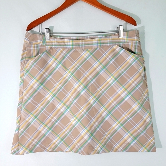 Callaway Women's Gray/Green Golf/Tennis Skort Size 14 Front Back Pockets EUC - Picture 1 of 10